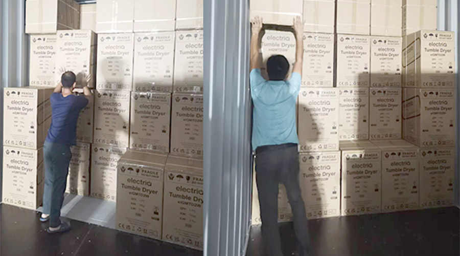 講效率！快速完成英國客戶Electriq衣物烘干機(jī)裝柜出貨任務(wù)